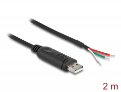 63509 Delock Adapterkabel USB 2.0 Typ-A till Seriell RS-485 med 3x öppna trådändar 2 m