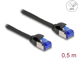 80226 Delock Cablu de rețea RJ45 Cat.6A S/FTP subțire, 0,5 m negru