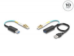 66466 Delock USB 10 Gbps Tipa-A set ekstendera preko LC Duplex kabela