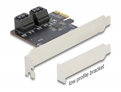 90010 Delock 4 portos SATA PCI Express x1 Kártya - alacsony profilú formatényező