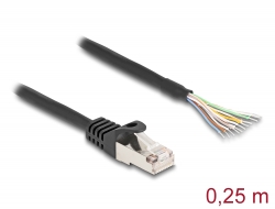 80203 Delock RJ50 kábel apa - nyílt vezetékvégek S/FTP 0,25 m fekete