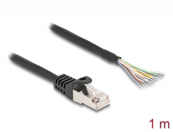 80205 Delock RJ50 kábel apa - nyílt vezetékvégek S/FTP 1 m fekete