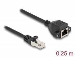 80191 Delock Prodlužovací kabel RJ50 ze zástrčky na zásuvku, S/FTP, 0,25 m, černý