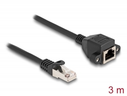 80195 Delock RJ50 produžni kabel muški na ženski S/FTP 3 m crni