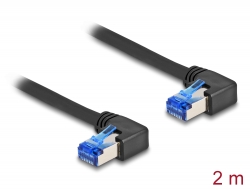 80215 Delock Cable de red RJ45 Cat.6A S/FTP acodado a la derecha 2 m negro