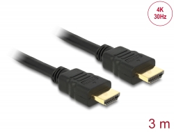 84408 Delock Καλώδιο High Speed HDMI με Ethernet – Αρσενικό HDMI A > Αρσενικό HDMI A 4K 3 m