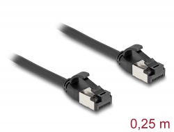 80181 Delock RJ45 kabel muški na muški Cat.8.1 fleksibilni 0,25 m, crni