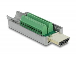 65201 Delock HDMI-A adaptador macho a bloque de terminales con carcasa metálica