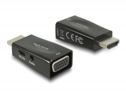 65901 Delock Adapter HDMI-A dugó > VGA hüvely audióval