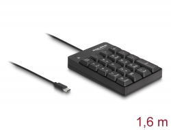 12108 Delock Πληκτρολόγιο USB Type-C™ με 19 πλήκτρα μαύρου χρώματος