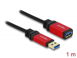 82752 Delock Cablu prelungitor cu conector tată USB 3.0 Tip-A > conector mamă USB 3.0 Tip-A, de 1 m, Premium