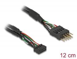 41977 Delock Kabel USB 2.0 10-polna ženska priključnica 2,00 mm > USB 2.0 10-polna muška priključnica 2,54 mm duljine 12 cm