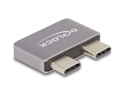 60055 Delock Adaptér USB 40 Gbps USB Type-C™ ze 2 x zástrčkových portů na 2 x zásuvkové, k ochraně portů, kovový
