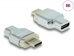 66433 Delock Thunderbolt™ 3 / USB Type-C™ (Modalità DP Alt) 8K 30 Hz Adattatore magnetico maschio a femmina