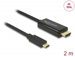 85259 Delock Câble USB Type-C™ mâle > HDMI mâle (Mode DP Alt) 4K 30 Hz 2 m noir