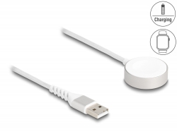 83006 Delock USB kabel za punjenje za Apple Watch MFi 1 m, bijeli magnet