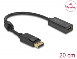 63559 Delock Adaptor DisplayPort 1.2 tată la HDMI mamă 4K pasiv negru