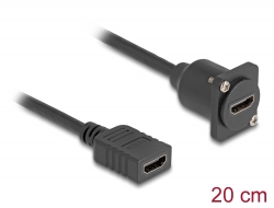 87982 Delock Cablu HDMI tip-D mamă la mamă negru 20 cm
