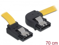 82525 Delock Cable SATA 70cm  right/up metal yellow