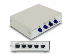 87588 Delock Switch RJ45 10/100 Mbps, 4 porturi, manual, bidirecţional