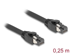 80231 Delock Cablu de rețea RJ45 Cat.8.1 S/FTP, 25 cm la 40 Gbps, negru