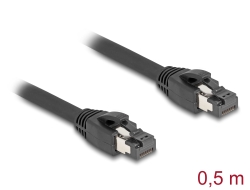 80232 Delock Cablu de rețea RJ45 Cat.8.1 S/FTP, 50 cm la 40 Gbps, negru