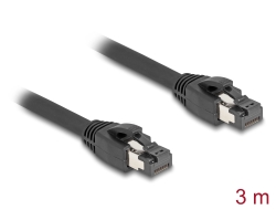 80235 Delock Cablu de rețea RJ45 Cat.8.1 S/FTP, 3 m la 40 Gbps, negru