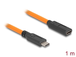 87960 Delock Cavo USB 5 Gbps da USB Type-C™ maschio per USB Type-C™ femmina per riprese in tethering da 1 m arancione