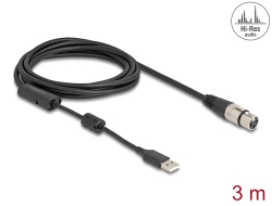 84178 Delock High-Res audio pretvarački kabel XLR 3 pinski na USB Tipa-A analogno digitalni 3 m