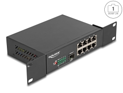 88064 Delock 10" Przełącznik Gigabit Ethernet z 8 portami + 1 SFP