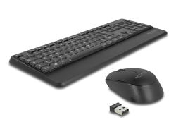 12674 Delock Set tastatură USB și mouse 2,4 GHz fără fir, negru (Suport pentru încheietura mâinii) 