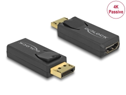 65571 Delock Adaptor DisplayPort 1.2 tată > HDMI mamă 4K pasiv negru