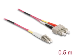 86546 Delock Cable de fibra óptica LC > SC multimodo OM4 0,5 m