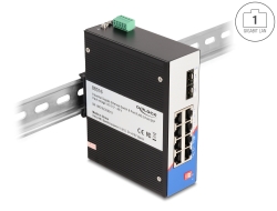 88016 Delock Industrijski Gigabit Ethernet preklopnik s 8 priključka RJ45 s 2 priključka SFP za DIN tračnicu