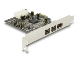 89153 Delock Karta PCI Express x1 > 2 x zewnętrzne FireWire B + 1 x zewnętrzne FireWire A