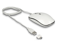 12532 Delock Optická 4-tlačítková USB Typ-A + USB Type-C™ myš pro stolní počítače