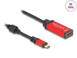 60053 Delock Adaptateur USB Type-C™ vers HDMI (Mode DP Alt) 8K 60 Hz avec fonction HDR rouge