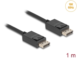 80491 Delock Cable DisplayPort coaxial 16K 60 Hz 80 Gbps 1 m