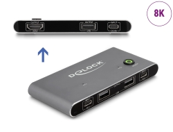 11486 Delock USB-C™-s KVM kapcsoló HDMI-hez 8K 60 Hz USB 2.0 csatlakozó felülettel