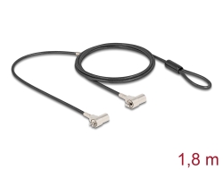 20936 Navilock Dual Laptop Security Cable with Key Lock for Kensington slot 3 x 7 mm and Noble Wedge slot 3.2 x 4.5 mm