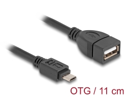 83018 Delock USB 2.0 OTG-kabel Typ Micro-B hane till Typ-A hona 11 cm