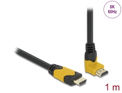 86988 Delock High Speed HDMI cable male straight to male 90° upwards angled 48 Gbps 8K 60 Hz 1 m