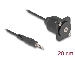 88150 Delock D-Type kabel 3,5 mm 3 pinski stereo priključak muški na ženski crni 20 cm