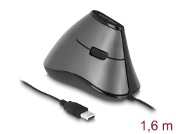 12527 Delock Ergonomisk optisk USB-mus med 5 knappar