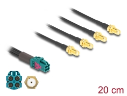 90143 Delock Cable Mini FAKRA Z cuádruple hembra a 4 x SMA hembra tipo-B