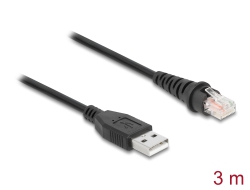 90612 Delock RJ50 – A-típusú USB 2.0 vonalkód olvasó kábel 3 m