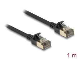 80339 Delock RJ45 hálózati kábel Cat.8.1 F/FTP Slim Pro 1 m, fekete