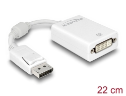 61765 Delock Adaptador DisplayPort 1.1 macho > DVI hembra pasivo blanco