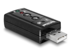 63926 Delock Adaptor USB 2.0 audio extern Virtual 7.1 - 24 biți / 96 kHz cu S/PDIF