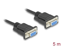 86826 Delock Sériový kabel rozhraní RS-232 D-Sub9, ze zásuvkový na zásuvkový, délky 5 m 